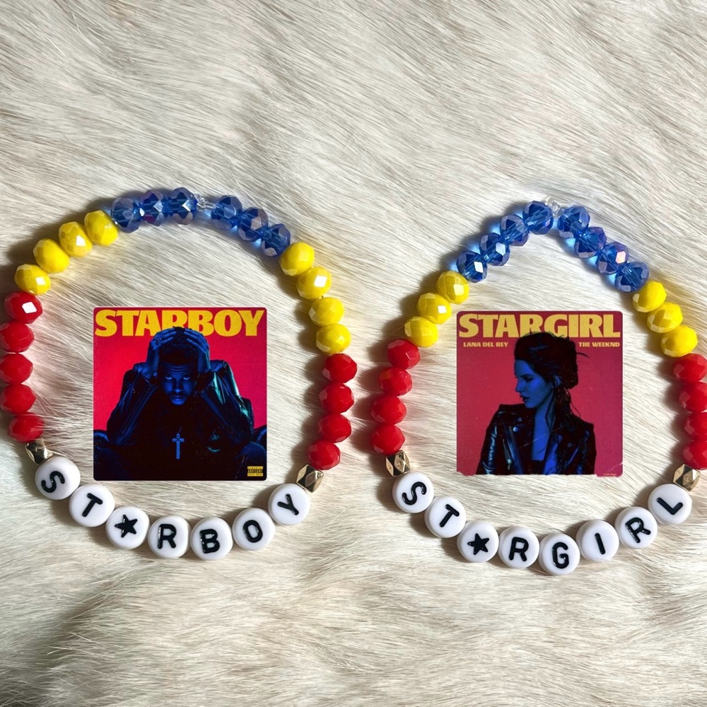 Handmade The Weeknd inspired Starboy and Stargirl matching bracelets ⭐️